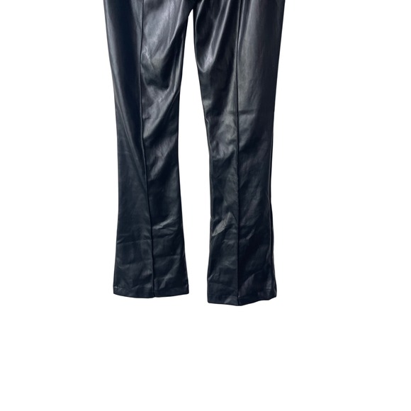 Princess Polly Black Faux Leather Flare Pants Size 0 High Waisted Grunge Goth - Picture 7 of 9